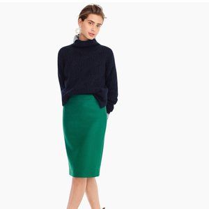 J.Crew No.2 double-serge Wool Green Pencil Skirt
